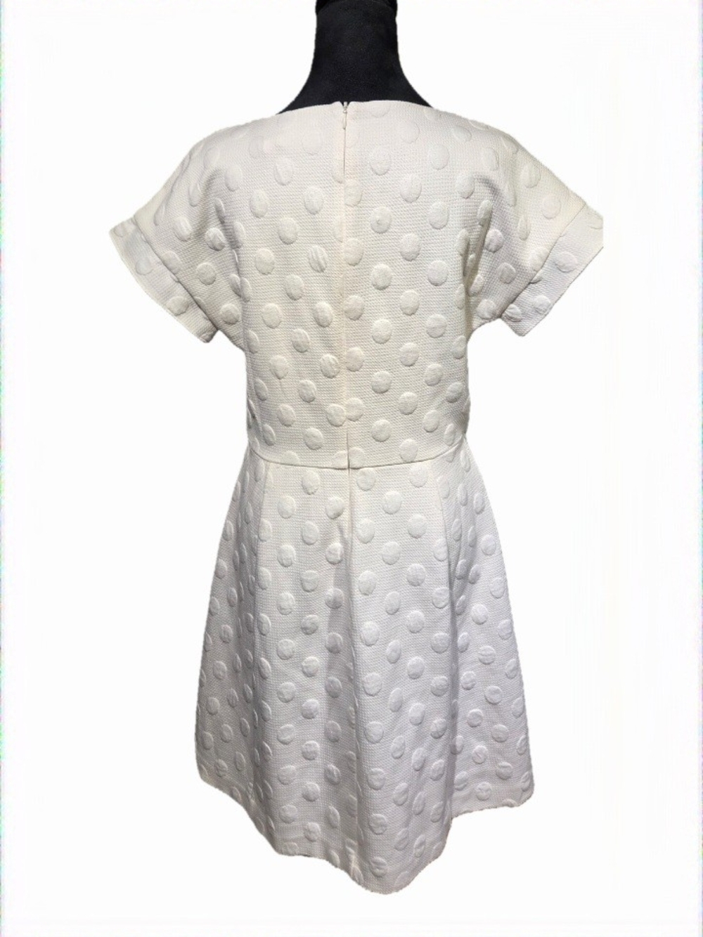 Boden Mollie Jacquard White Polka Dot Knit Midi Dress Sz 8 - Picture 5 of 9